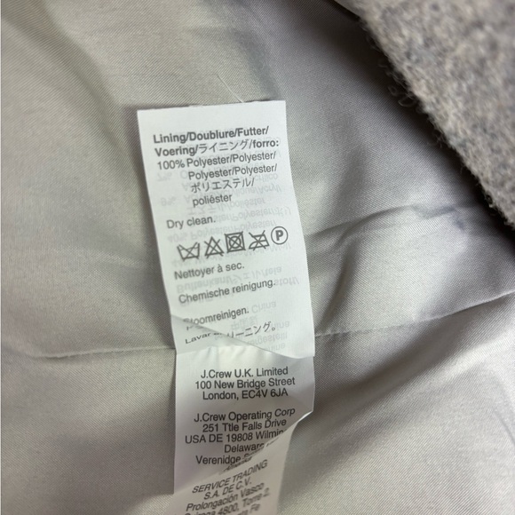 J Crew Italian Stadium Cloth Wool Blend  Coat Size 12 Color Heather Dusk - Picture 13 of 16